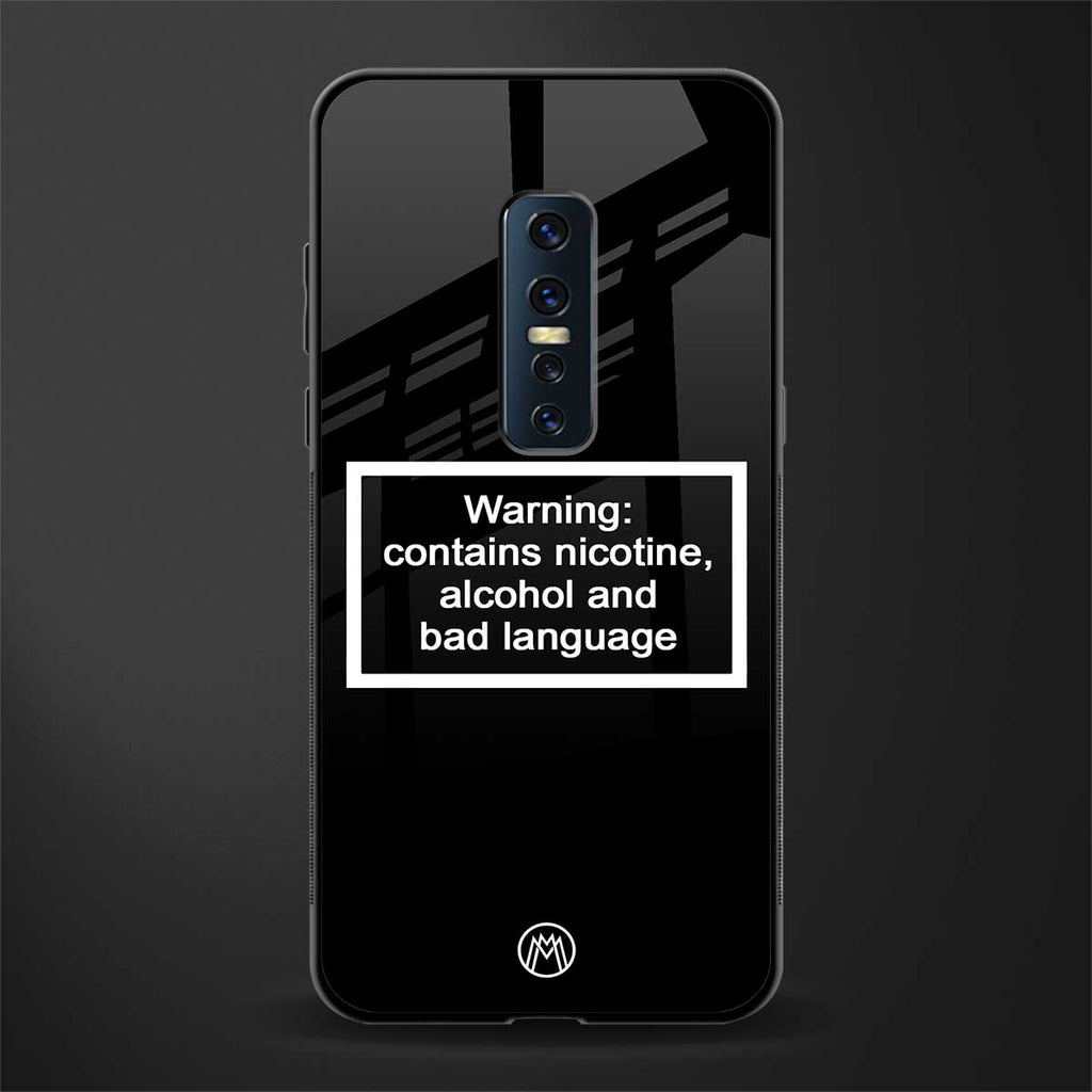 warning sign black edition glass case for vivo v17 pro image