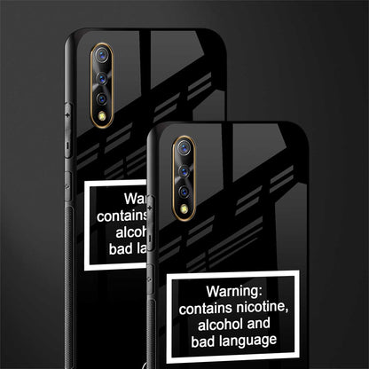 warning sign black edition glass case for vivo s1 image-2