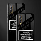 warning sign black edition glass case for vivo z1x image-2
