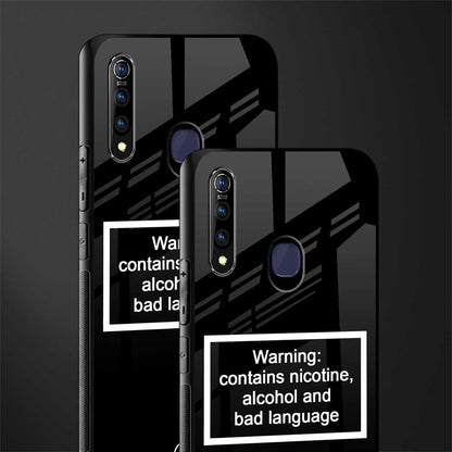 warning sign black edition glass case for vivo z1 pro image-2