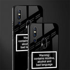 warning sign black edition glass case for vivo v15 image-2