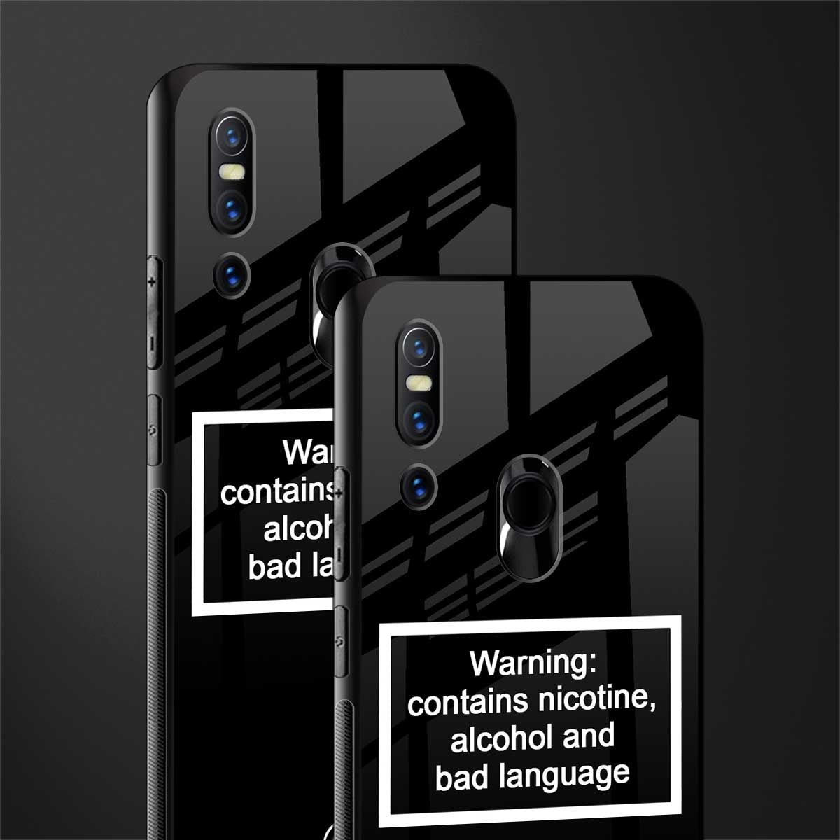warning sign black edition glass case for vivo v15 image-2