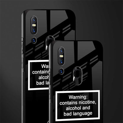 warning sign black edition glass case for vivo v15 image-2