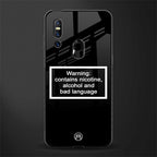 warning sign black edition glass case for vivo v15 image