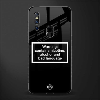warning sign black edition glass case for vivo v15 image