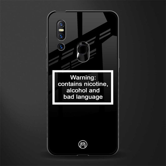 warning sign black edition glass case for vivo v15 image