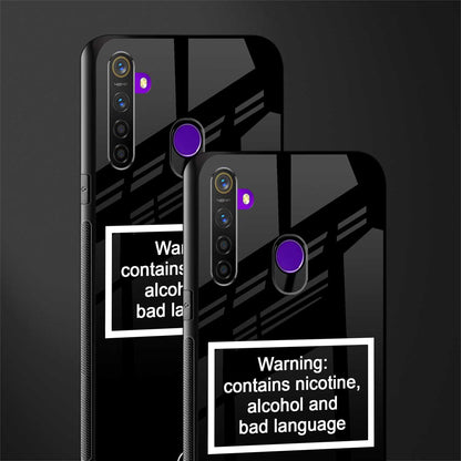 warning sign black edition glass case for realme 5s image-2
