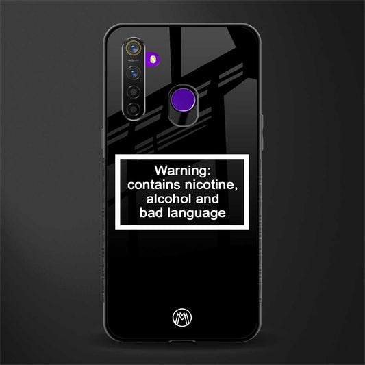 warning sign black edition glass case for realme 5s image