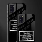 warning sign black edition glass case for samsung galaxy a31 image-2