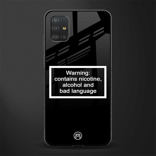 warning sign black edition glass case for samsung galaxy a51 image