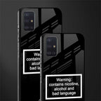 warning sign black edition glass case for samsung galaxy a71 image-2