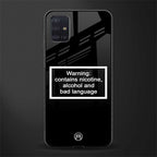 warning sign black edition glass case for samsung galaxy a71 image
