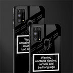 warning sign black edition glass case for samsung galaxy m31 prime edition image-2