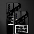 warning sign black edition glass case for samsung galaxy a50s image-2