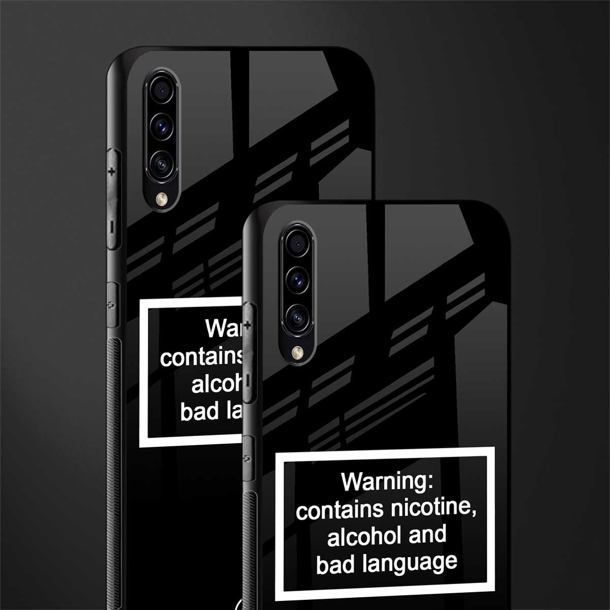 warning sign black edition glass case for samsung galaxy a50s image-2