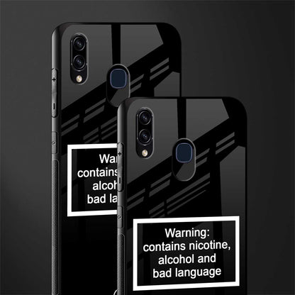 warning sign black edition glass case for samsung galaxy a20 image-2