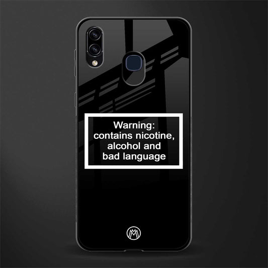warning sign black edition glass case for samsung galaxy a20 image