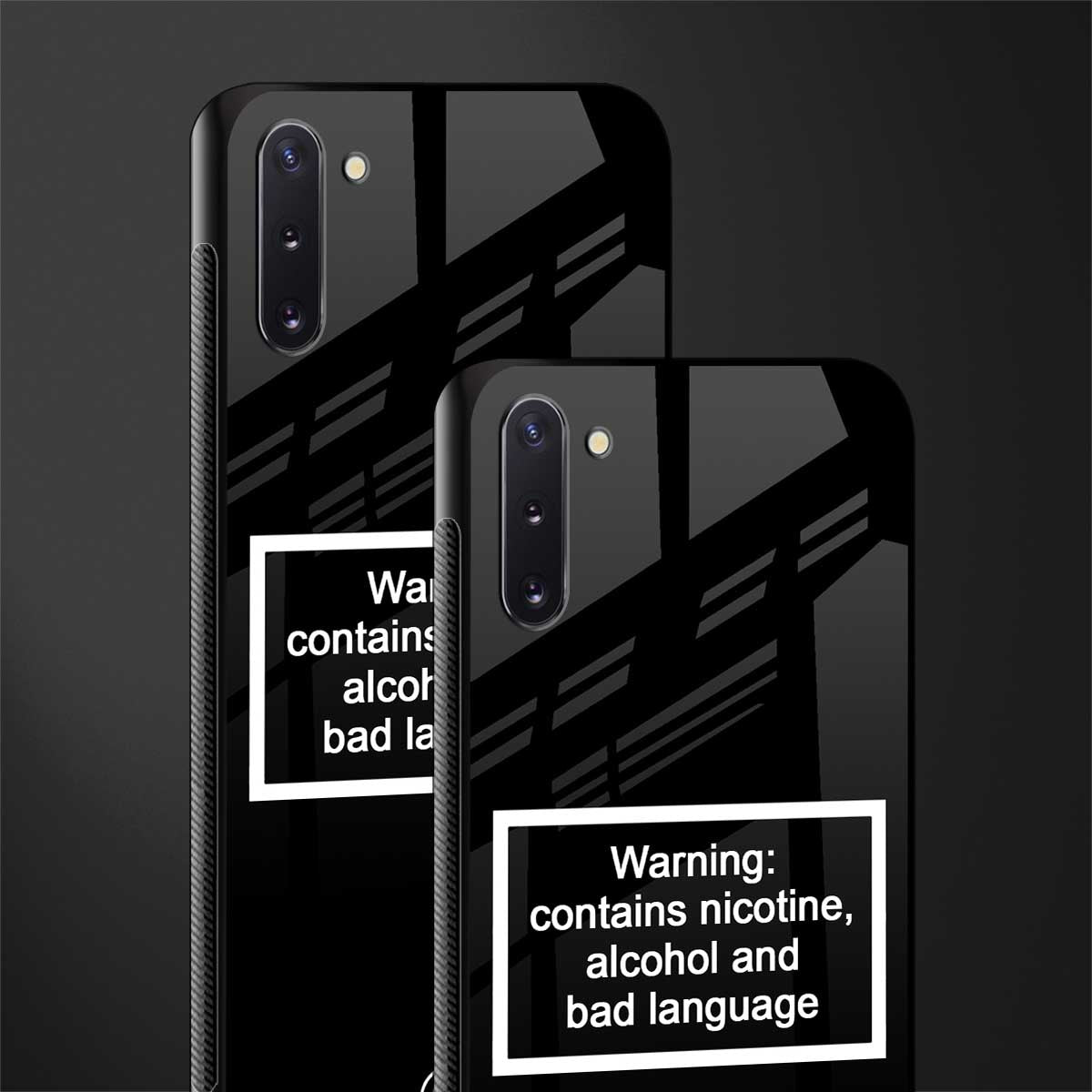 warning sign black edition glass case for samsung galaxy note 10 image-2
