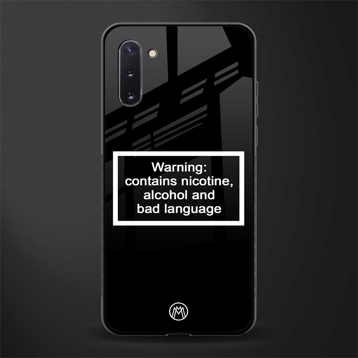 warning sign black edition glass case for samsung galaxy note 10 image