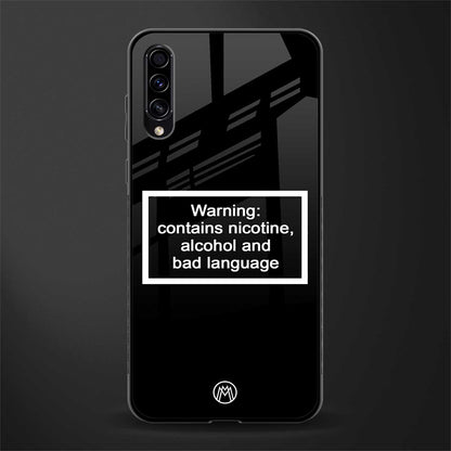 warning sign black edition glass case for samsung galaxy a70 image