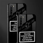 warning sign black edition glass case for redmi note 8 image-2