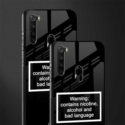 warning sign black edition glass case for redmi note 8 image-2