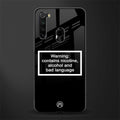 warning sign black edition glass case for redmi note 8 image