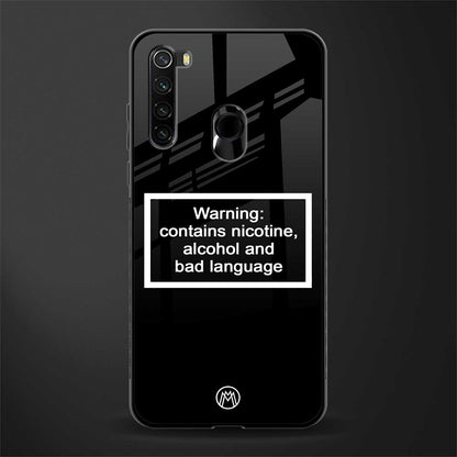 warning sign black edition glass case for redmi note 8 image