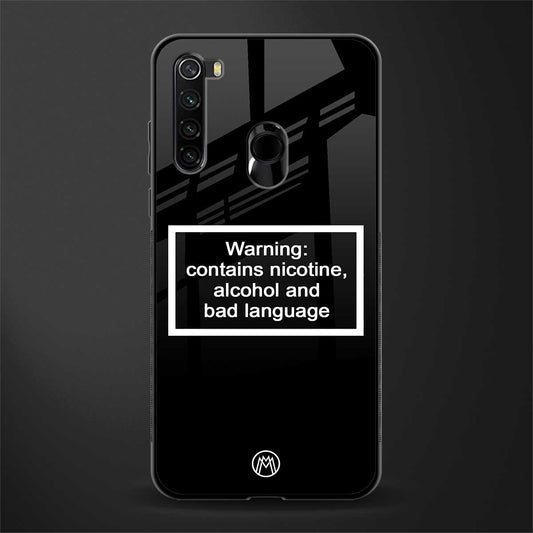 warning sign black edition glass case for redmi note 8 image