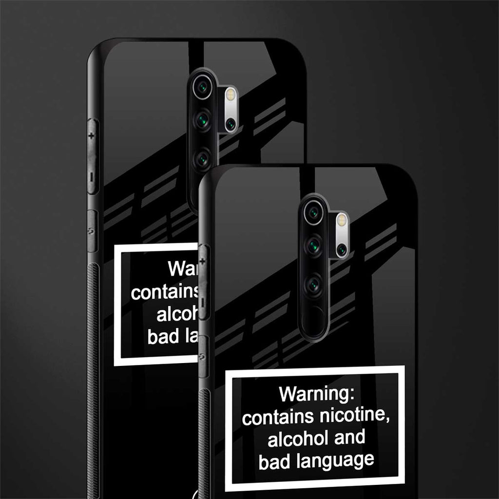 warning sign black edition glass case for redmi note 8 pro image-2
