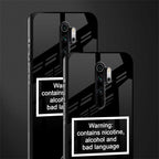 warning sign black edition glass case for redmi note 8 pro image-2