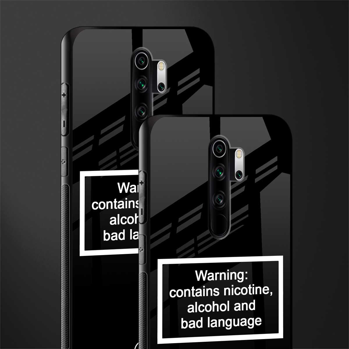 warning sign black edition glass case for redmi note 8 pro image-2