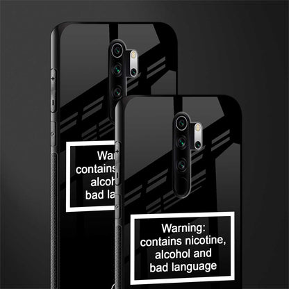 warning sign black edition glass case for redmi note 8 pro image-2