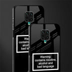 warning sign black edition glass case for redmi note 9 pro image-2