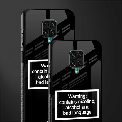 warning sign black edition glass case for redmi note 9 pro image-2