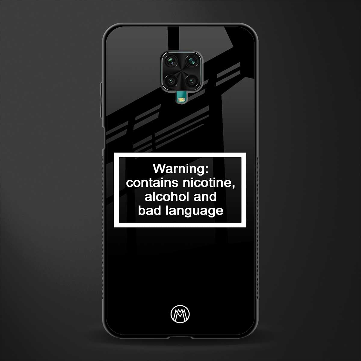 warning sign black edition glass case for poco m2 pro image