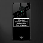 warning sign black edition glass case for redmi note 9 pro image