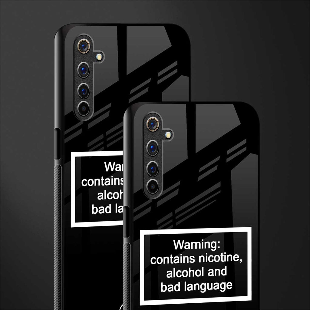 warning sign black edition glass case for realme 6i image-2