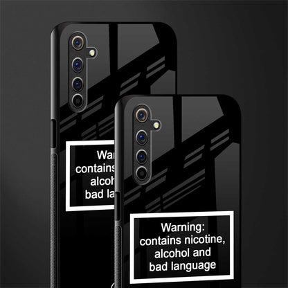 warning sign black edition glass case for realme 6i image-2