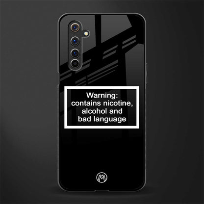 warning sign black edition glass case for realme 6i image