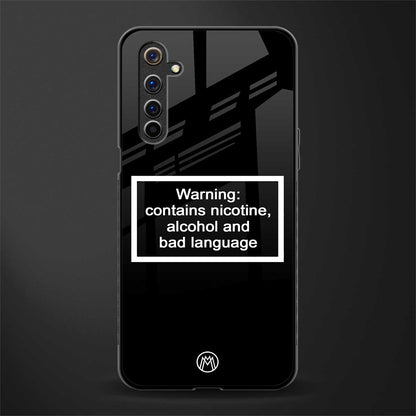 warning sign black edition glass case for realme 6 pro image