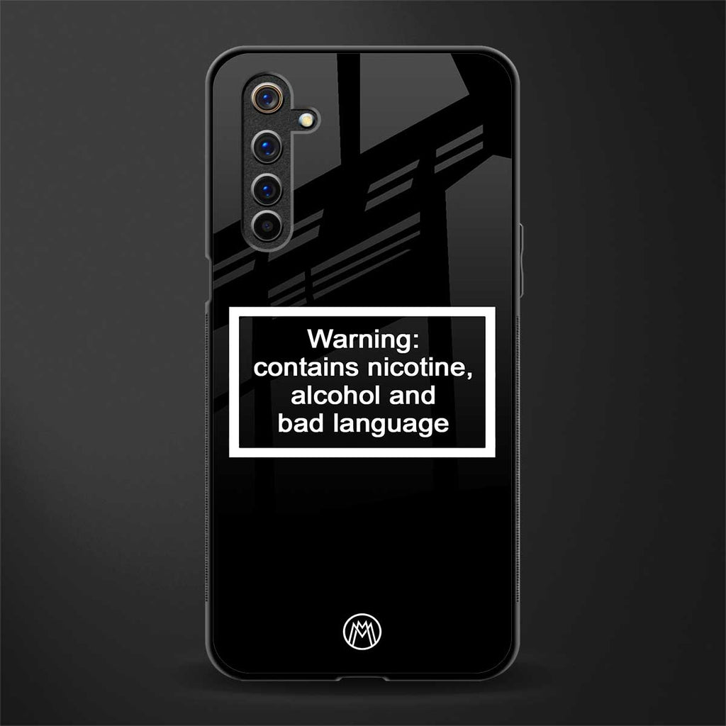 warning sign black edition glass case for realme 6 image