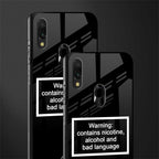 warning sign black edition glass case for redmi note 7s image-2