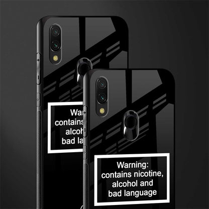 warning sign black edition glass case for redmi y3 image-2