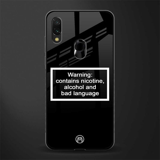 warning sign black edition glass case for redmi note 7 image