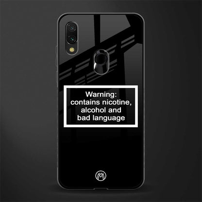 warning sign black edition glass case for redmi note 7s image