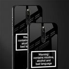 warning sign black edition glass case for redmi 8 image-2