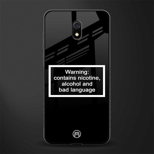 warning sign black edition glass case for redmi 8a image