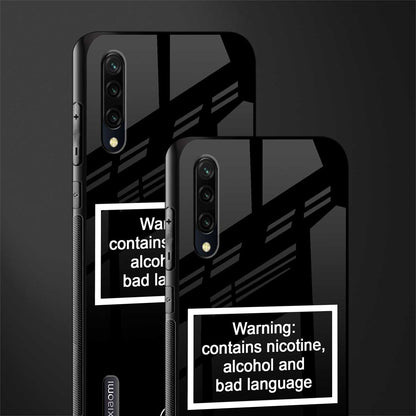 warning sign black edition glass case for mi a3 redmi a3 image-2
