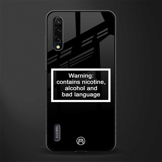 warning sign black edition glass case for mi a3 redmi a3 image